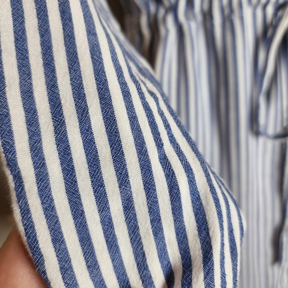 Lulus | Lifestyle Blue and White Striped Long Sleeve Shirt Dress - Picture 9 of 13